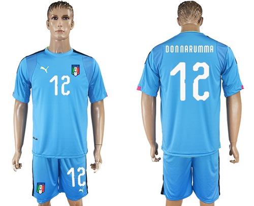 Italy #12 Donna Rumma Blue Goalkeeper Soccer Country Jersey